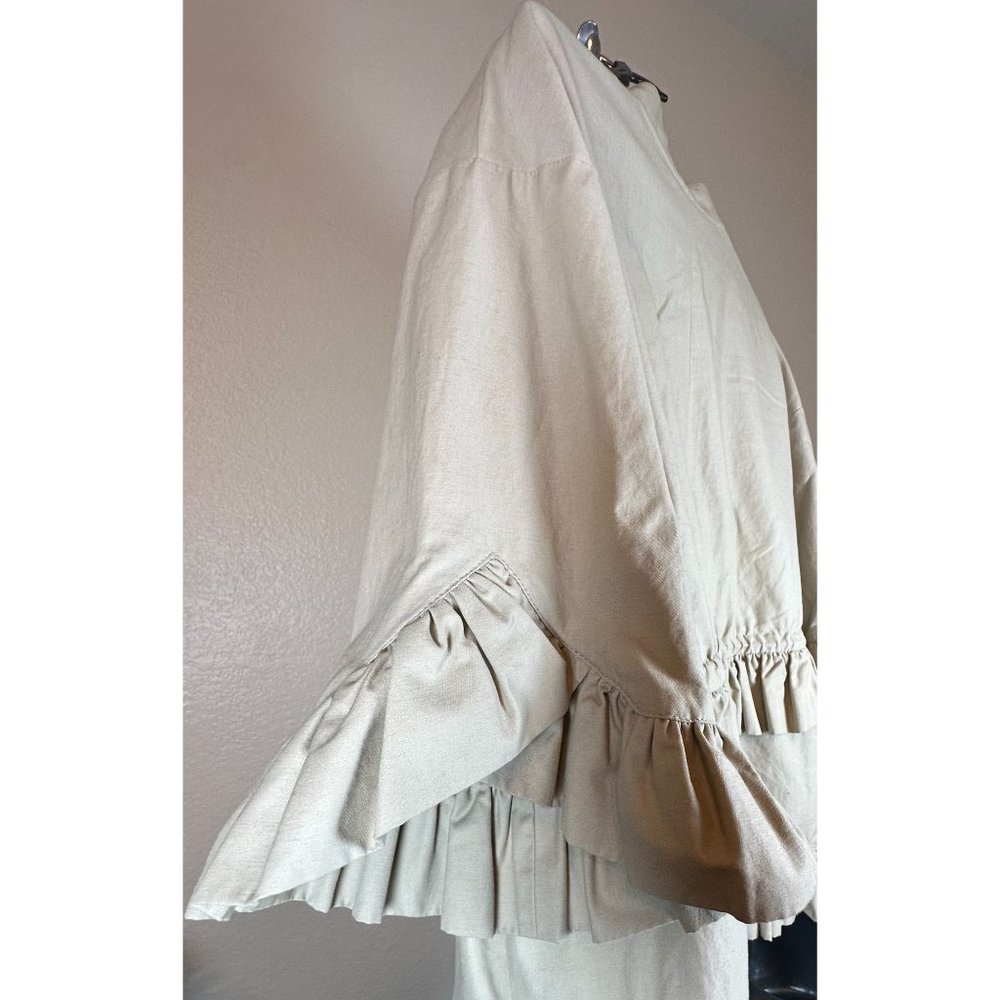 HALOGEN zip front khaki ruffle jacket - Picture 6 of 6